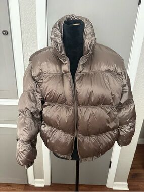 wild fable Shiny Taupe Puffer Jacket